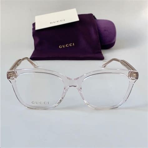 gucci glasses light pink|clear pink gucci glasses.